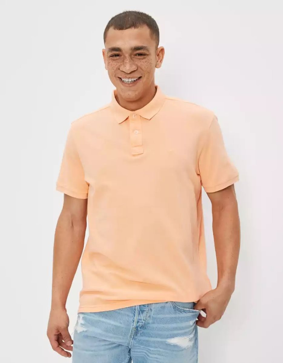 Polos American Eagle AE Super Soft Legend Pique Orange Homme | JRY-47950395